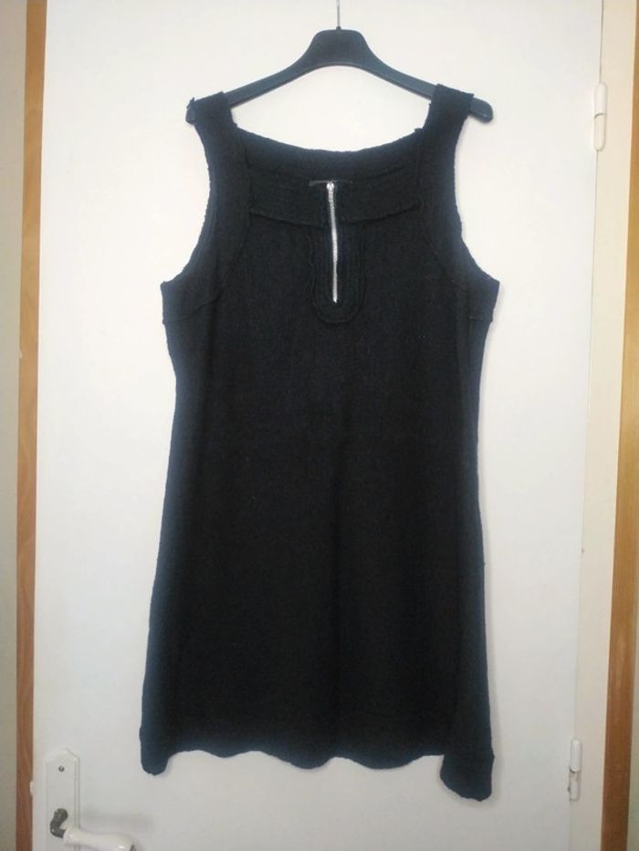 Xanaka robe chasuble noire laine bouillie - photo numéro 2