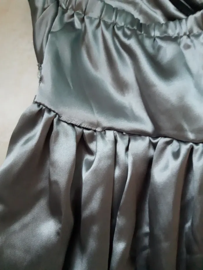 Robe de soirée bustier gris argenté - photo numéro 6