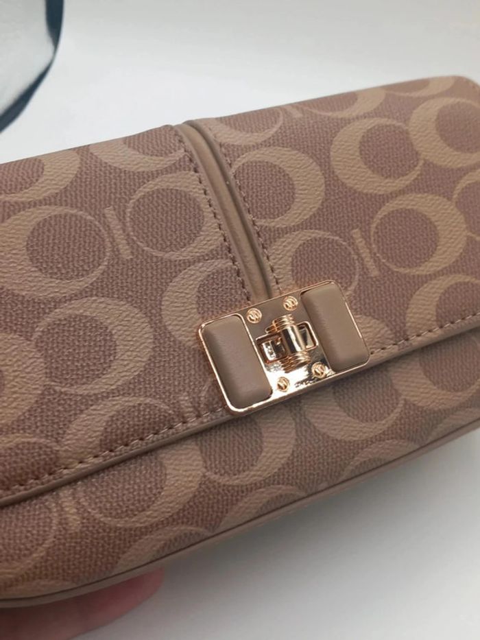Sac à main pochette Tom & Eva beige en similicuir - photo numéro 5