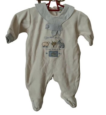 Pijama blanc velours bébé Natalys 1 mois très bon état