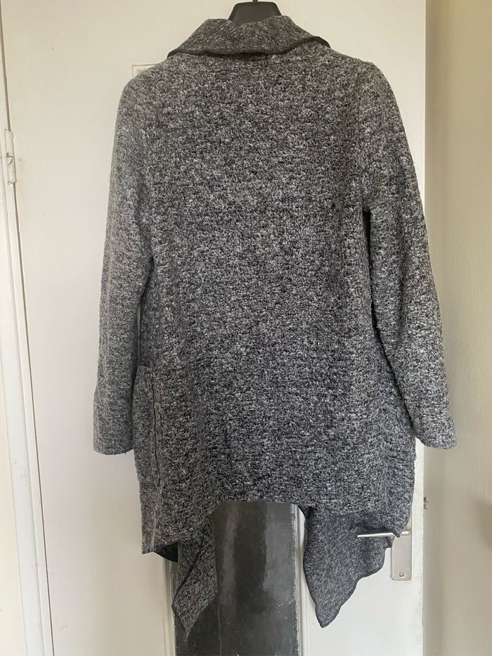 Gilet asymétrique long gris Chiné taille 38 bershka - photo numéro 2