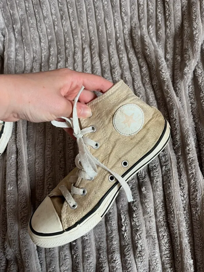 Converse Chuck Taylor All Star montantes dorées – T34 - photo numéro 4