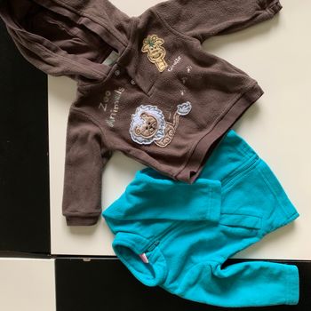 Lot de 2 polaires 6 mois bleu & marron