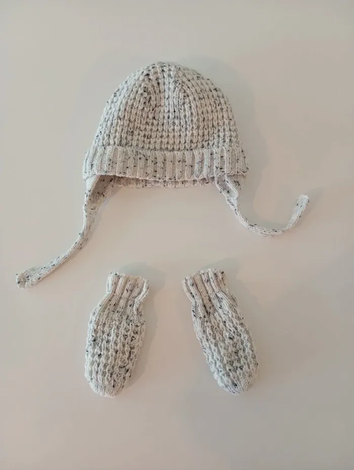 Bonnet et moufles en coton Kiabi 12 mois