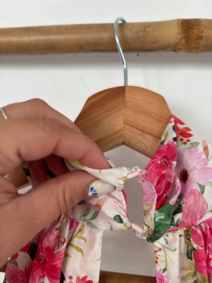 Jolie Combi short à fleurs rose et blanche Kilky taille S/M neuve avec étiquette - photo numéro 10
