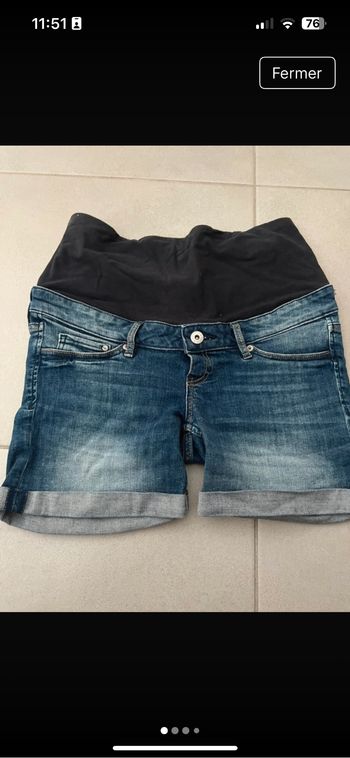 Lot 2 Short jeans maternite Mama HM 38