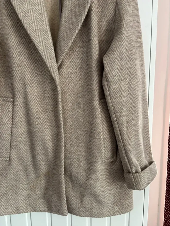 Manteau effet blazer Femme Bershka - photo numéro 3