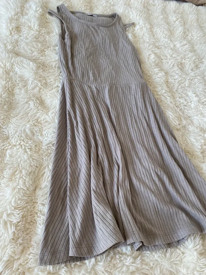 Petite robe beige matière côtelé taille S - photo numéro 3