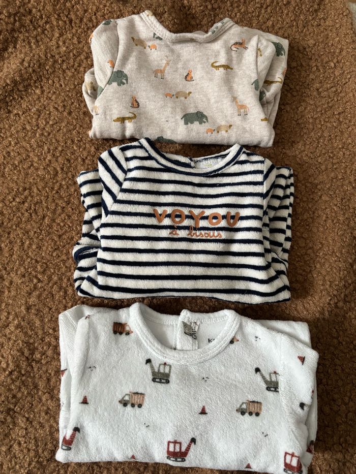 NEXT Lot De 3 Dors-bien Bébé Bleu Pétrole - 0 Mois - Pyjamas Confortables Et Doux