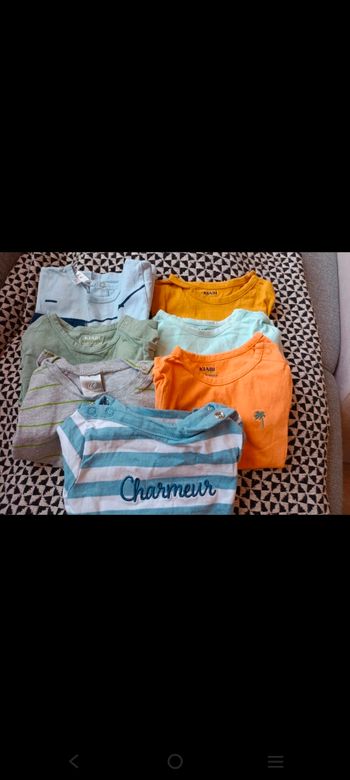 Lot de 7 t-shirts à manches courtes 6 mois diverses marques
