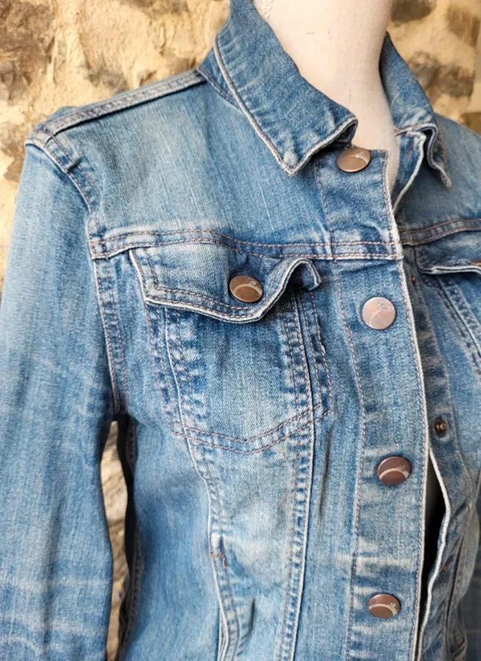 Veste en jean bleue claire Camaïeu Taille 36 - photo numéro 3