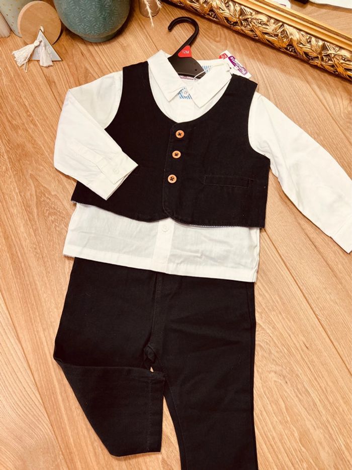 Taille 12 mois tenue de fête garçon Pommette bleu marine et blanc * chic * 💙 - photo numéro 5