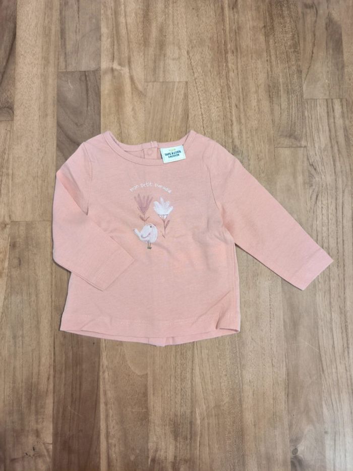 T-shirt manches longues abricot Tao 3mois