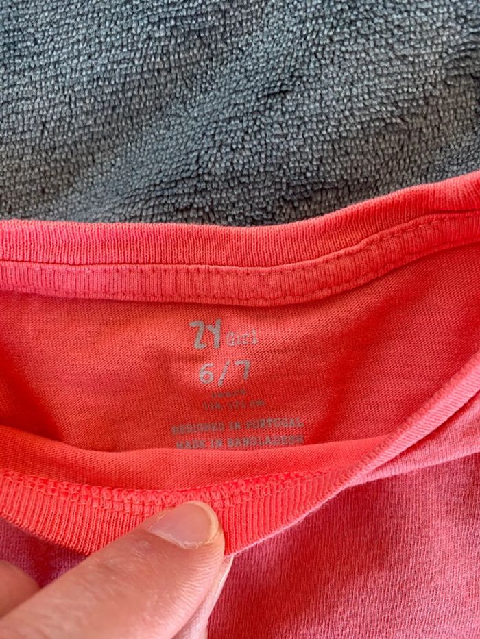 T shirt corail péplum zippy 6/7 ans - photo numéro 2