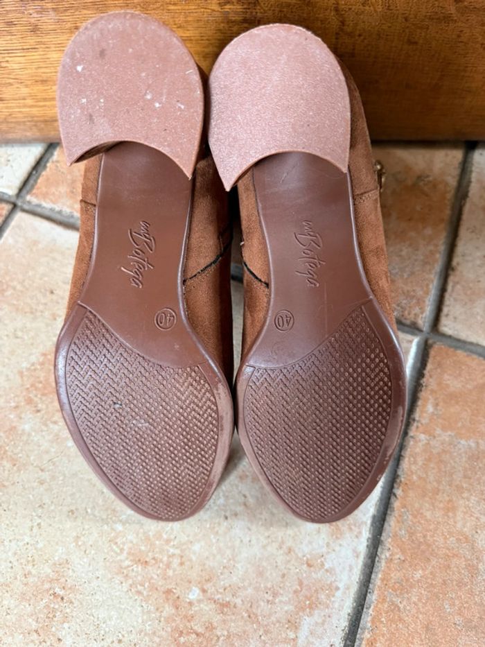 Bottines marron suédine taille 40 botega - photo numéro 4