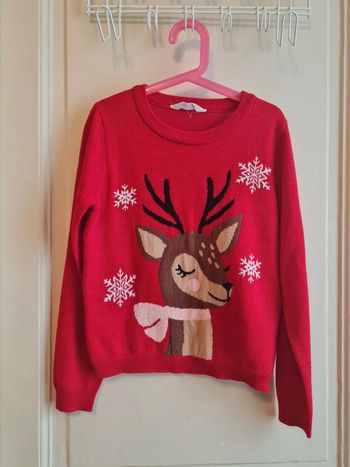 Pull rouge renne Primark taille 10-11 ans