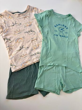 Lot 2 pyjamas t-shirt et short dinosaure garçon 5 ans Kiabi