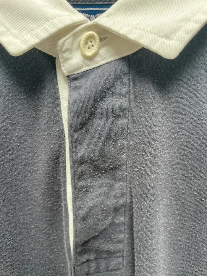 Polo Eden Park Mens Size Large long sleeves navy blue - photo numéro 4
