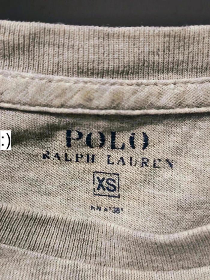 T-shirt vintage Polo Ralph Lauren gris chiné logo brodé – XS (style Y2K, casual chic) - photo numéro 4