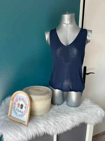Débardeur en maille bleu marine - Neuf - By Coco