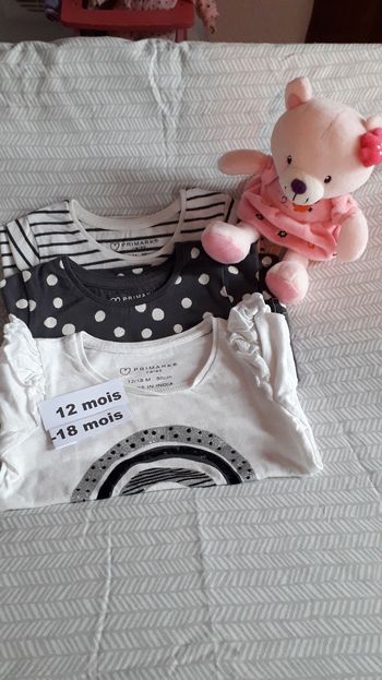 Lot de 3 tee-shirts manches longues 12/18 mois 86 cm