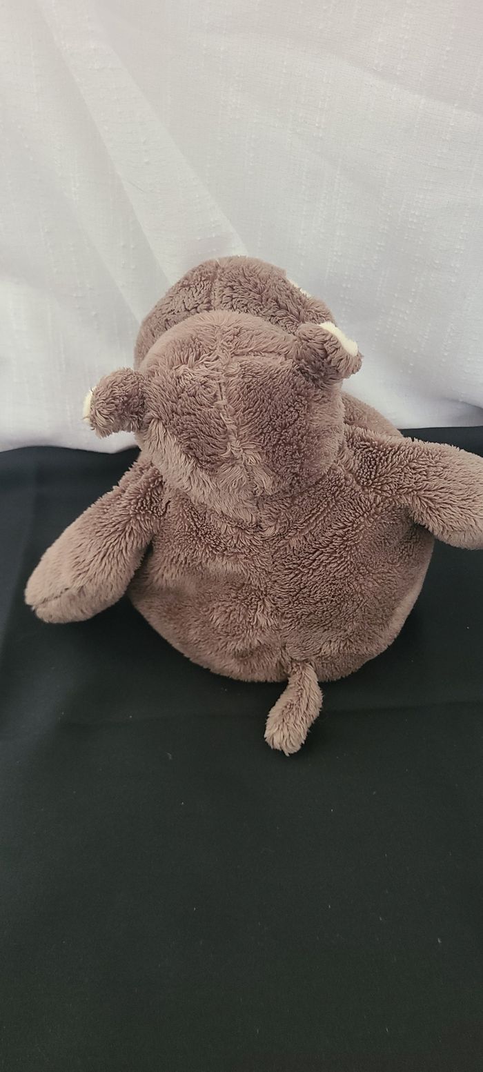 Peluche doudou hippopotame HISTOIRE D'OURS brun marron blanc crème - photo numéro 5