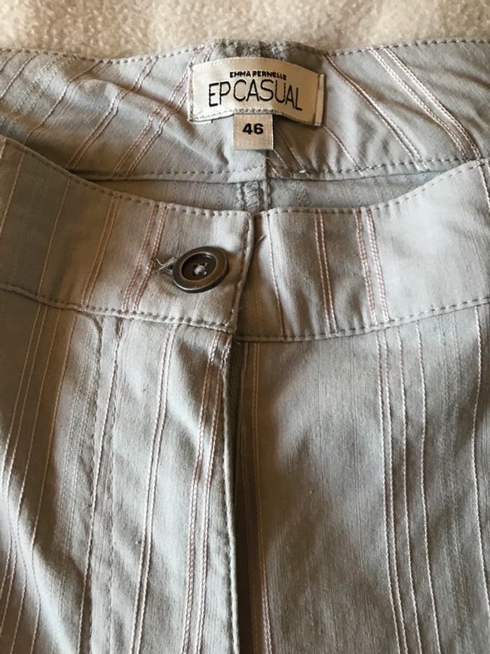 pantacourt Gémo gris liseré rose - photo numéro 2