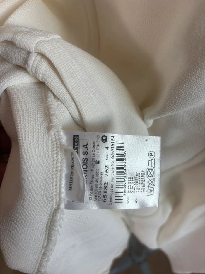 T-shirt en col V Claudius taille L/Xl blanc vintage - photo numéro 8