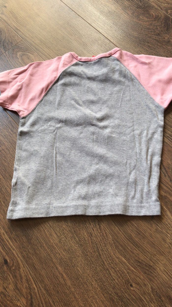 Tee-shirt gris et rose 4 ans - photo numéro 3