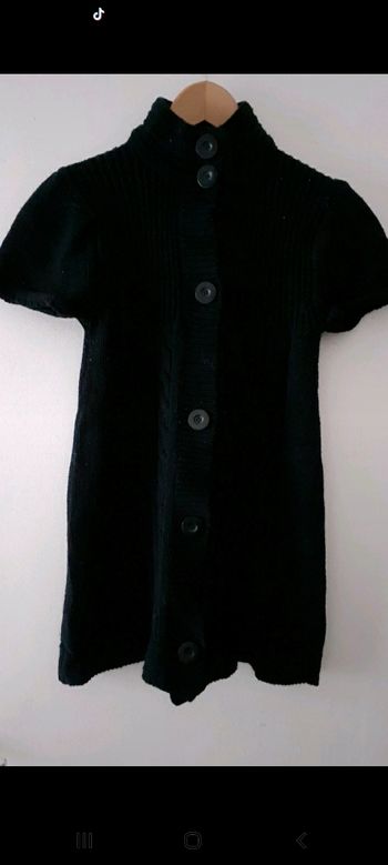 Gilet long manches courtes noir