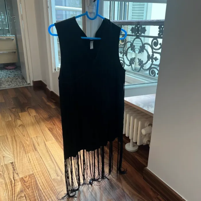 Robe noire à franges American Apparel taille XS/S