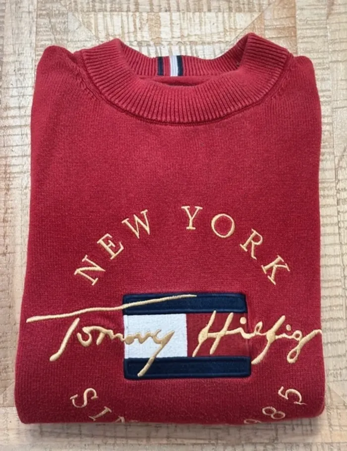 Pull Tommy H Bordeaux - photo numéro 2