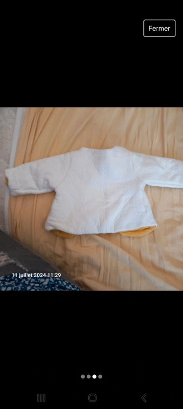 Joli gilet bébé fille réversible 3 mois obaïbi - photo numéro 3