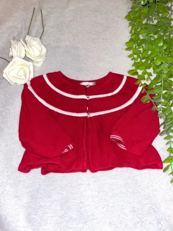 Très beau gilet à longue manche pour bébé fille