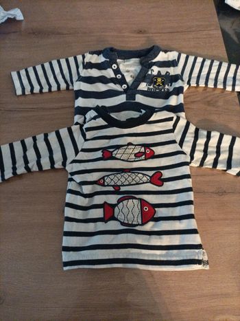 Lot de 2 t-shirt marinière