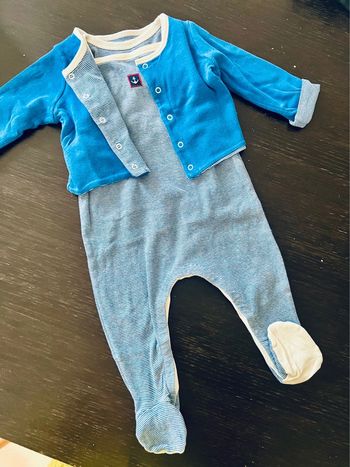 Ensemble pyjama veste - coton PB 6 mois