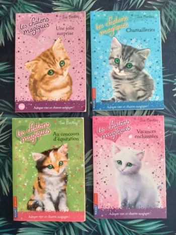 Lot de 4 livres enfant Les chatons magiques, Tomes 1,4,8 et 10