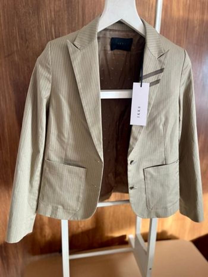 🌞Veste de costume rayé kaki clair Cotton 🌞 - photo numéro 2