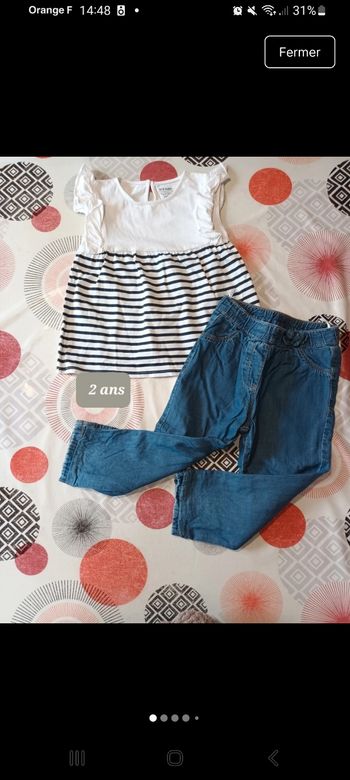 Tenue ensemble bleu 👧 taille 2 ans