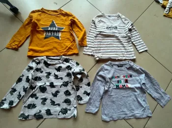 Lot de 4 t-shirt manche longue taille 86 cm