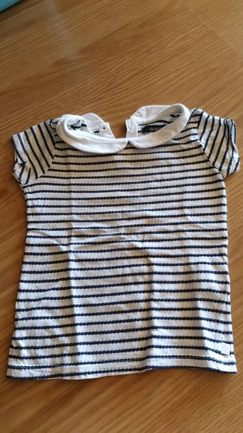 tee shirt okaidi col Claudine rayure bleu