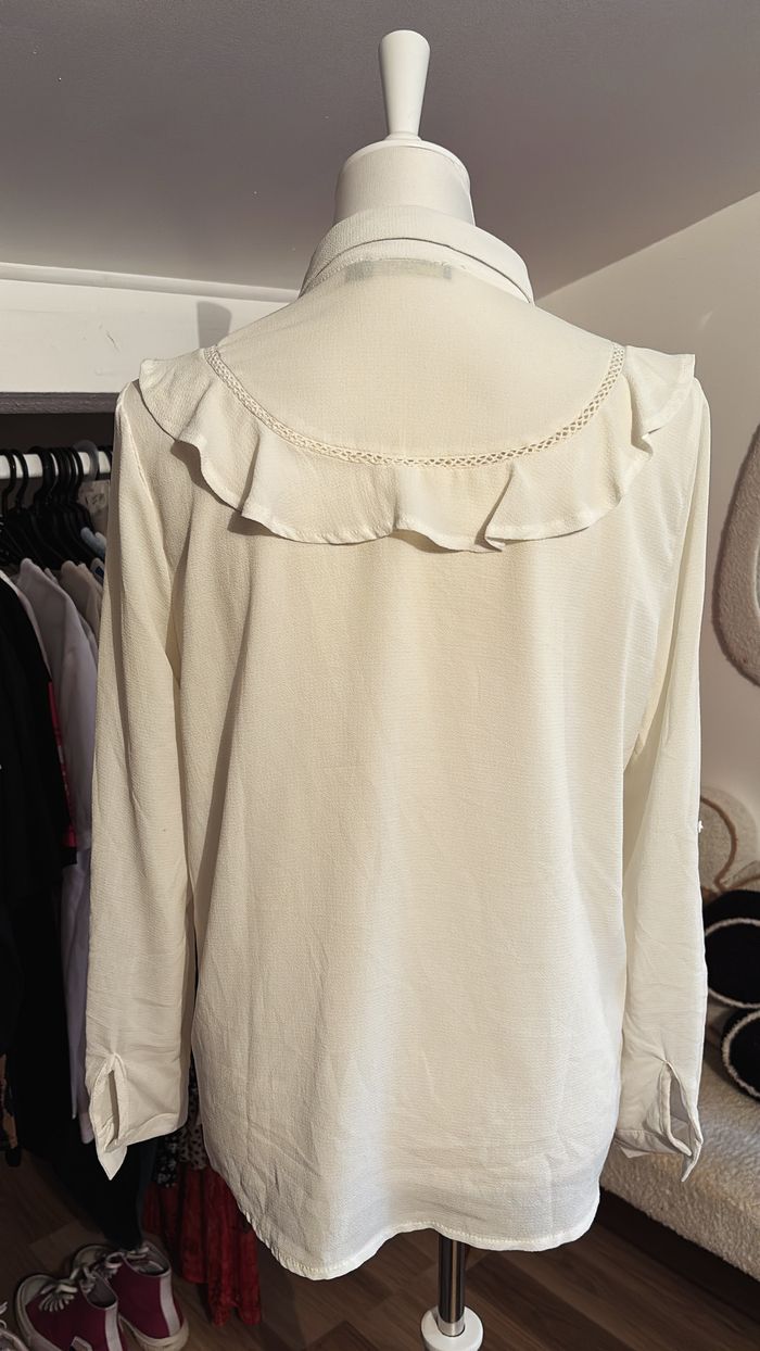 Chemise crème avec volants Akoz De Toi T38 - photo numéro 4