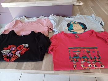 5 tee shirts ML pour filles Taille 10 ans