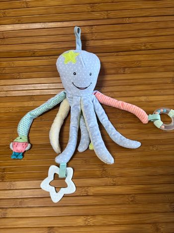 Doudou éveil pieuvre poulpe bleu lupilu 