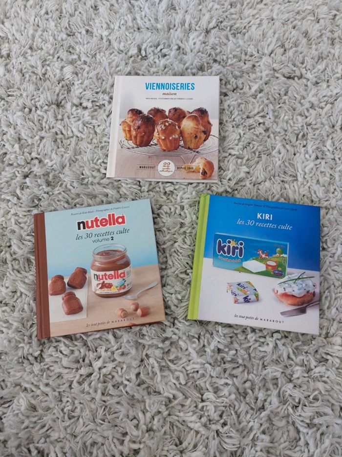 Lot 3 mini livre de cuisine (Nutella, Kiri et Viennoiseries maison) Marabout