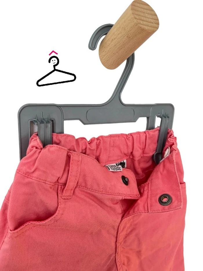 Pantalon léger rose, 100% coton - Nano & Nanette 6 mois (67cm) - photo numéro 2