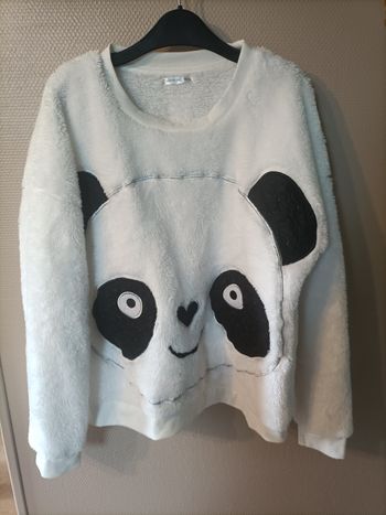 Pull de pyjama blanc motif ours ourson