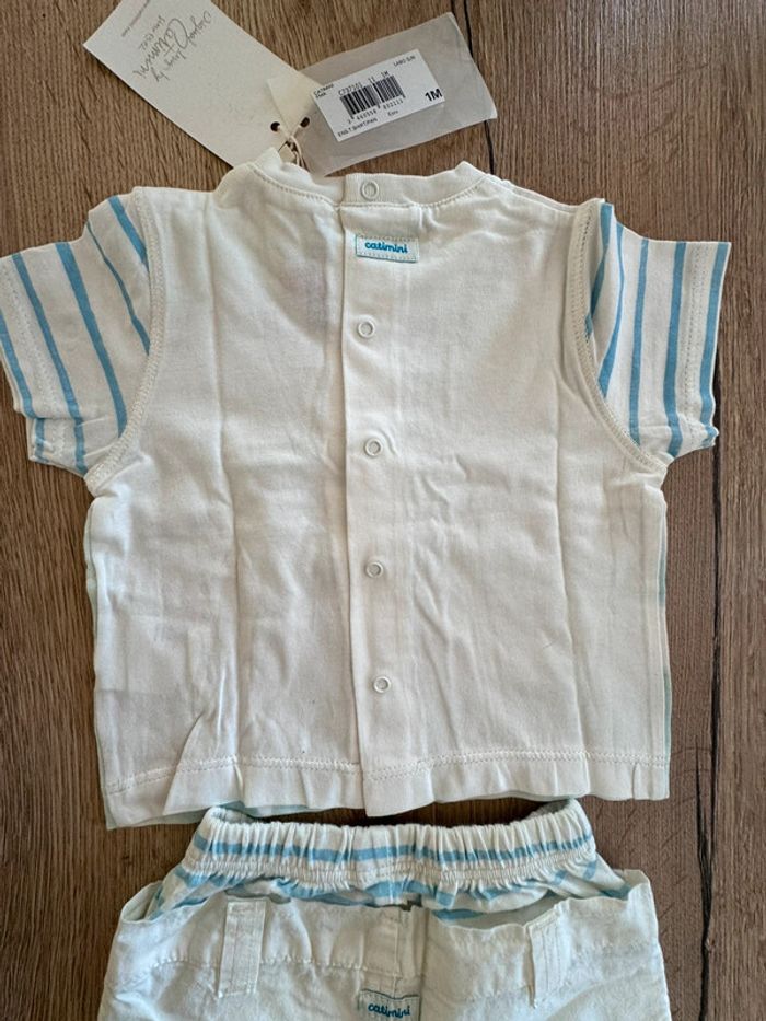 Ensemble tee-shirt + pantalon taille 1 mois catimini neuf avec étiquettes - photo numéro 12