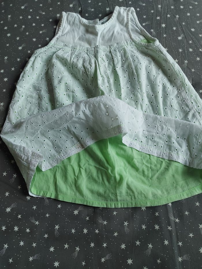 Robe été blanche et verte - photo numéro 2