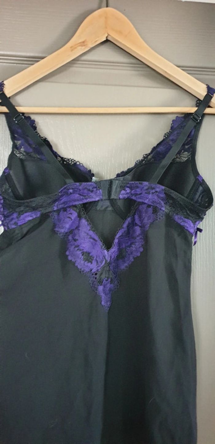 Nuisette dentelle noire et violette "Rouge Gorge" - photo numéro 4